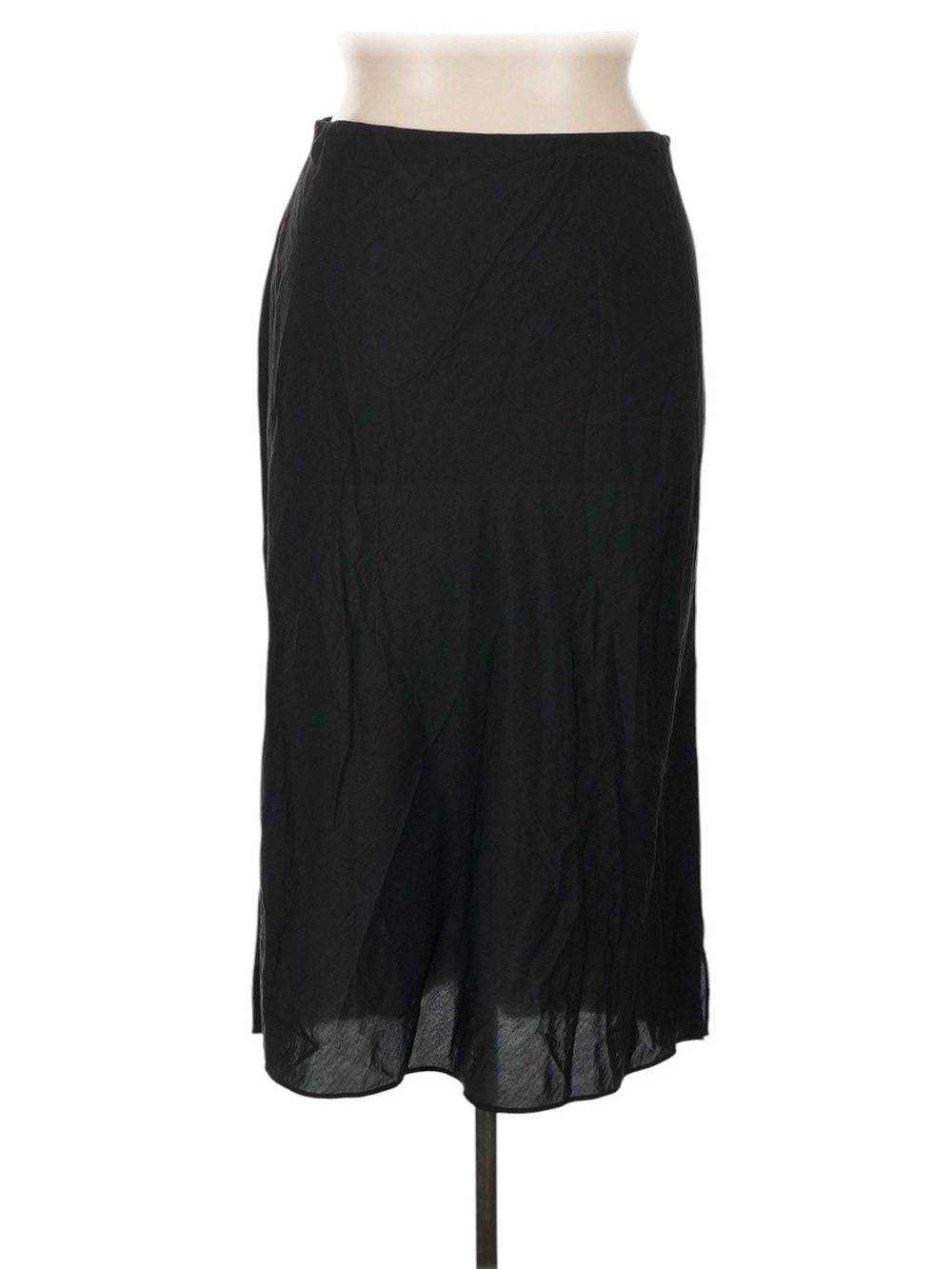 Madewell The Layton Midi Slip Skirt Size 14 Black Pull On Slit 90s Inspired NWT